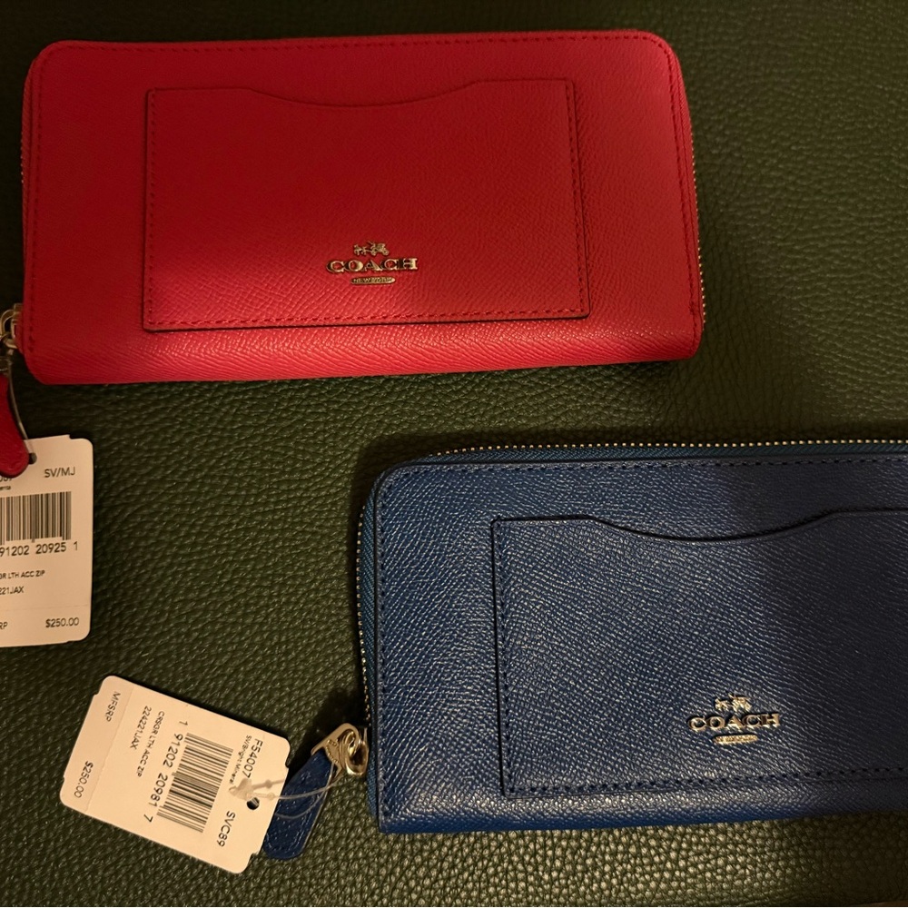 Coach Pink and Blue Wallet Duo